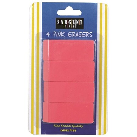 Sargent Art Sargent Art Inc. SAR361013 4Ct Large Pink Eraser Pack SAR361013